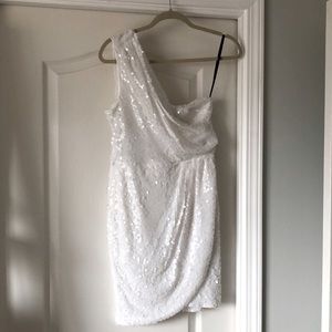 Marciano one shoulder sequin cocktail dress